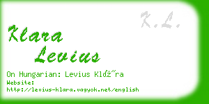 klara levius business card